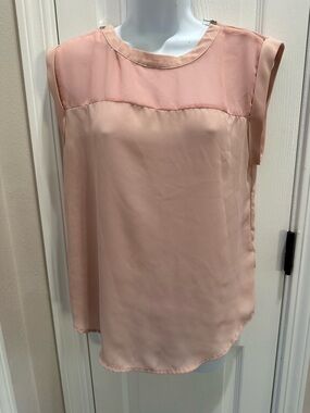 Shinestar Soft Blush Pink Sleeveless Chiffon Overlay Camisole
